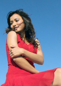 namrata shrestha red dress